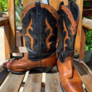 DINGO Womens Western Cowboy Boots 8M Brown Black